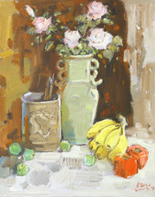 油彩画　S.OTAKE　静物画 油彩画 S.OTAKE 静物画 - 絵画送料 無料 通販